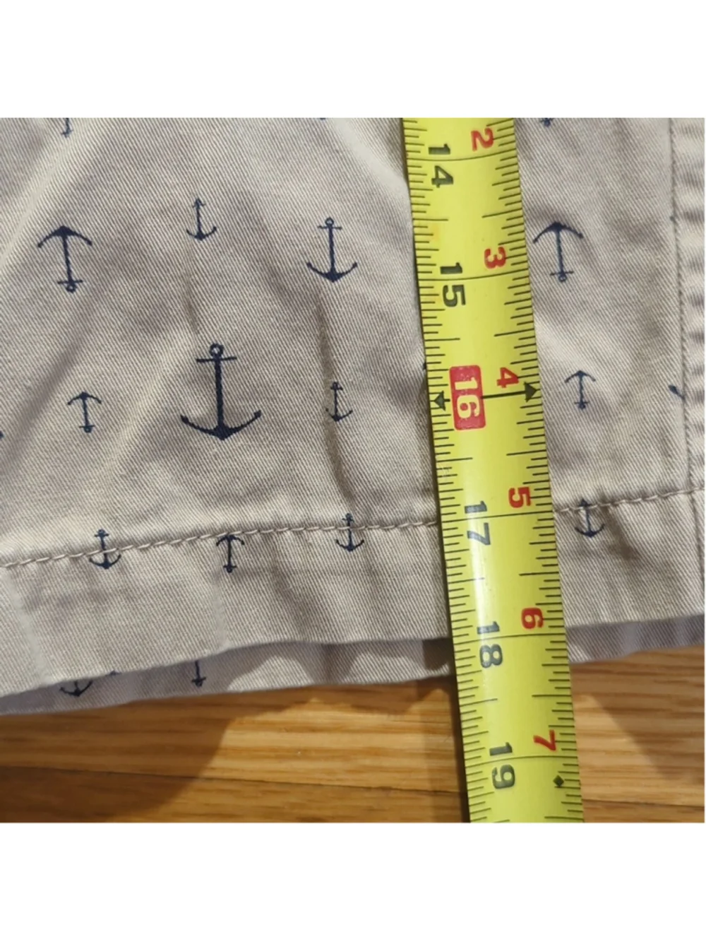 Nautica Boys Chino Shorts Size 14 Anchor Print